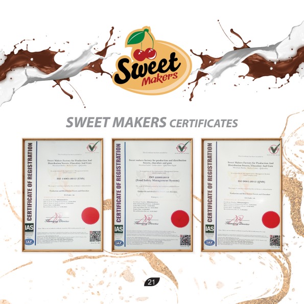 Sweet Makers ISO Certifications